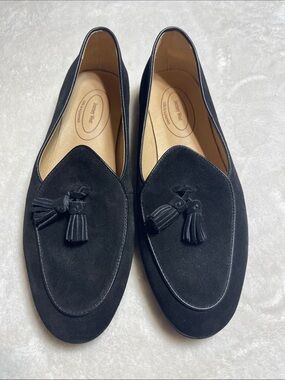 Journey West Black Suede Tassel Loafers — Slip-On Men’s Loafers Size 9.5